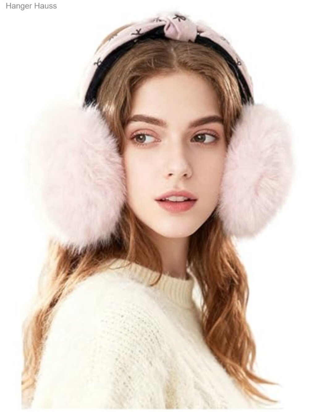 Fuzzy Bow Tie Winter Ear Muffs Faux Fur Windproof Ear Warmers